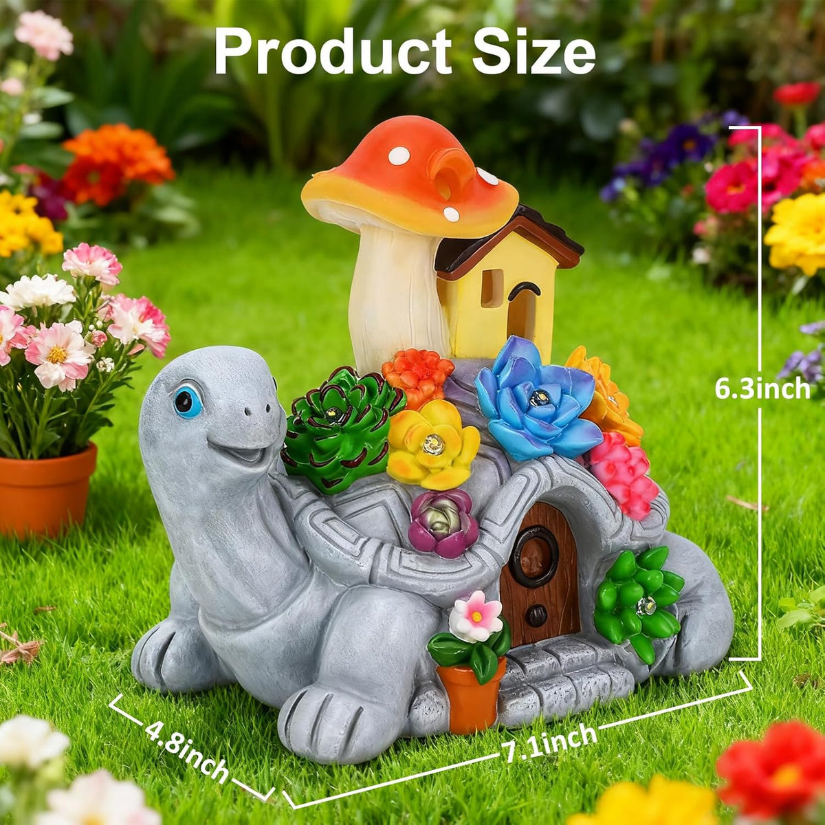 Solar Garden Decor Turtle, Birthday Gifts for Women Mom Grandma