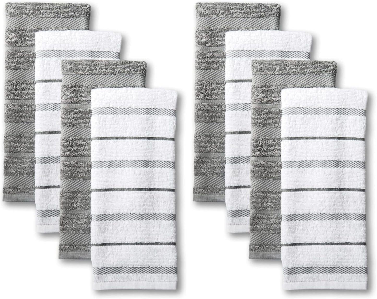 KitchenAid Albany Kitchen Towel 4-Pack Set, Blue Velvet/White, 16"x26"