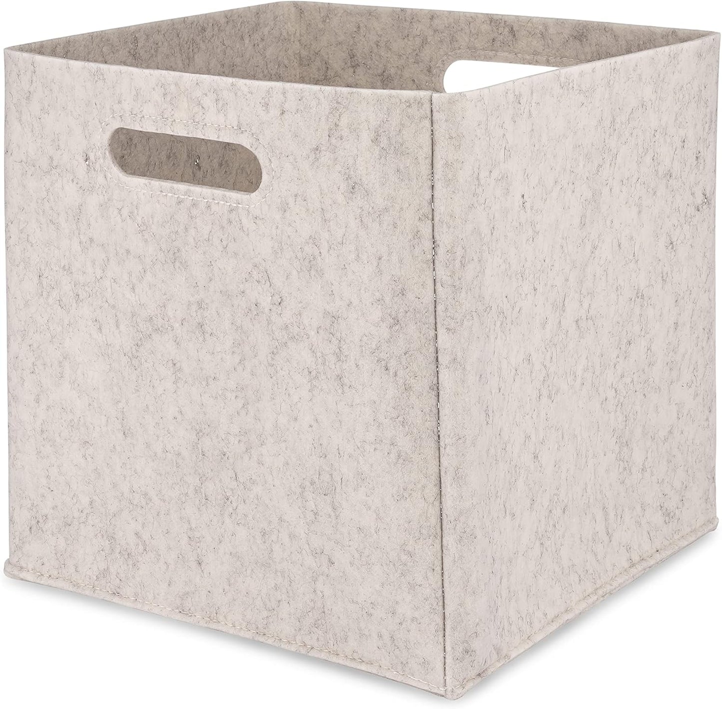 Parker Baby Co. Foldable Felt Storage Cube Bin, 13 Inch Storage Bin - White | Collapsible cubby basket stores diapers, toys, blankets & closet essentials. Soft felt fabric, flexible & foldable structure