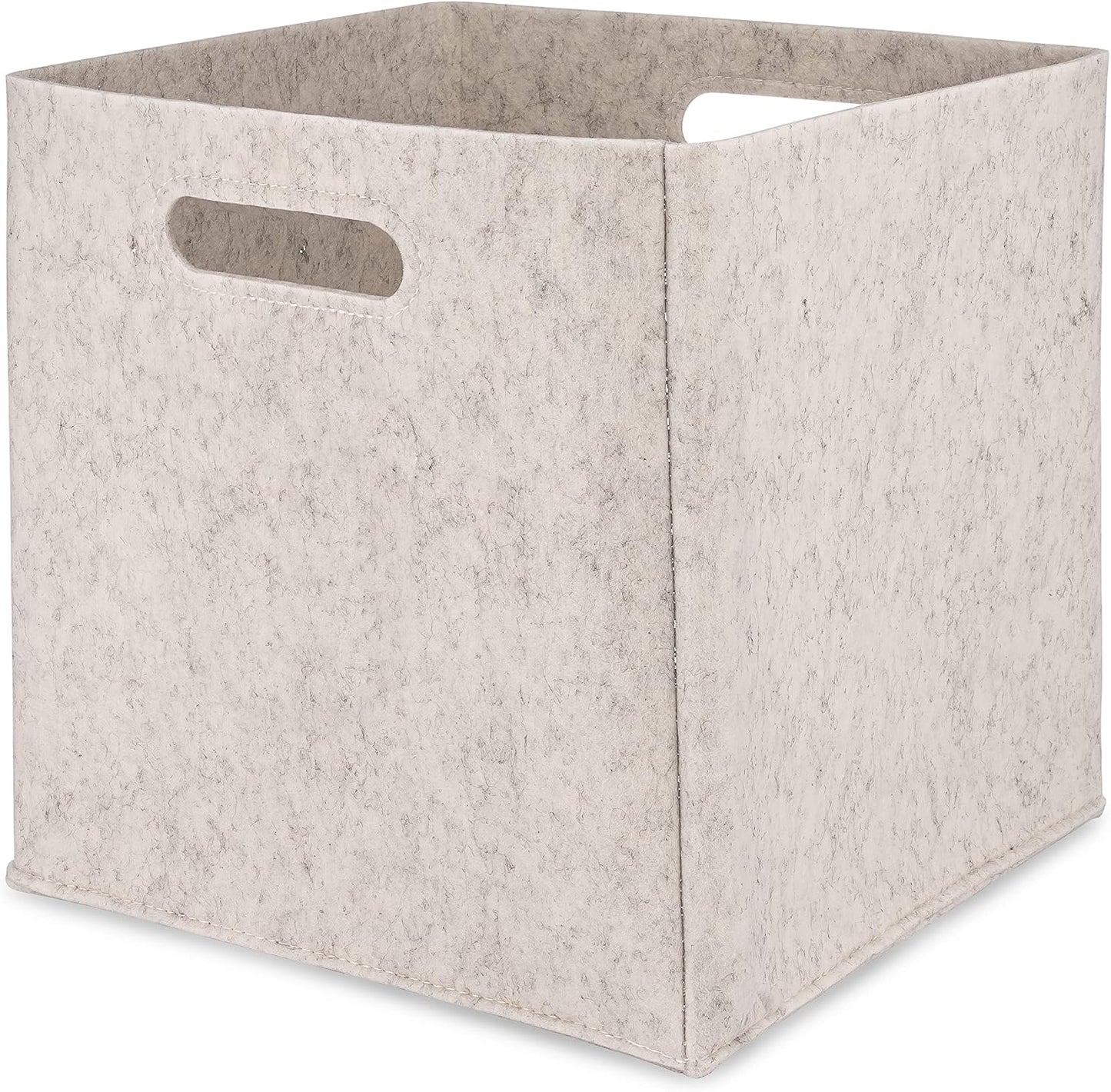 Parker Baby Co. Foldable Felt Storage Cube Bin, 11 Inch Storage Bin - White | Collapsible cubby basket stores diapers, toys, blankets & closet essentials. Soft felt fabric, flexible & foldable structure