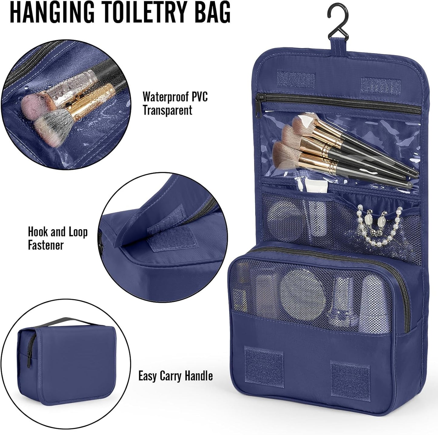 Veken 10 Set Packing Cubes for Travel Essentials,Anti-Wrinkle Buckled Suitcase Organizer for Shoe & Toiletry Bag,Carry On Luggage Bag for Airplane & College Dorm Room Accessories,Women Men Gifts