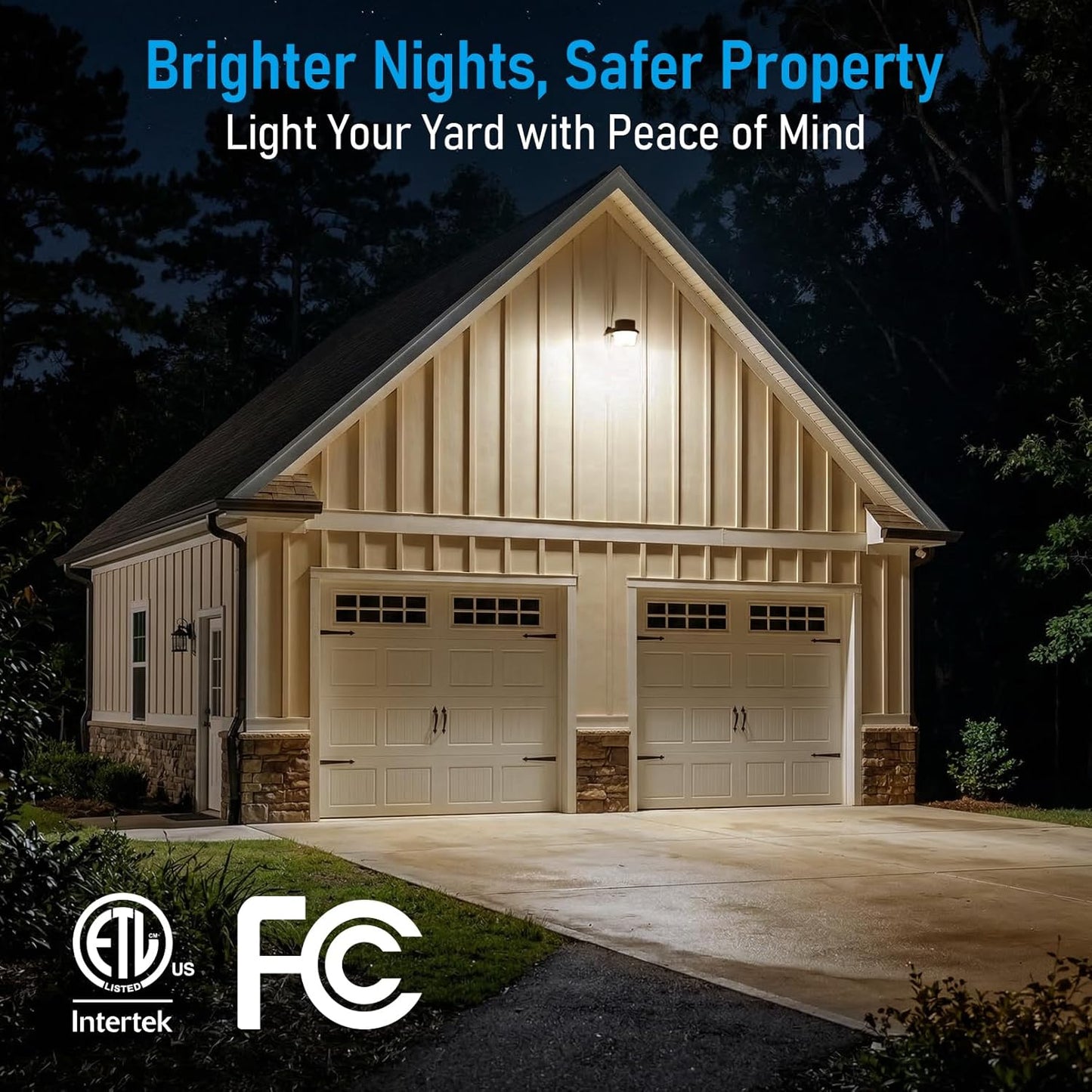 TORCHSTAR LED Barn Light, Dusk to Dawn Area Lights with Photocell, Outdoor Security Flood Lighting, ETL & FCC Listed, IP65 Waterproof, Aluminum, 110-277V, Garage, Yard, 3000K Warm White, Bronze