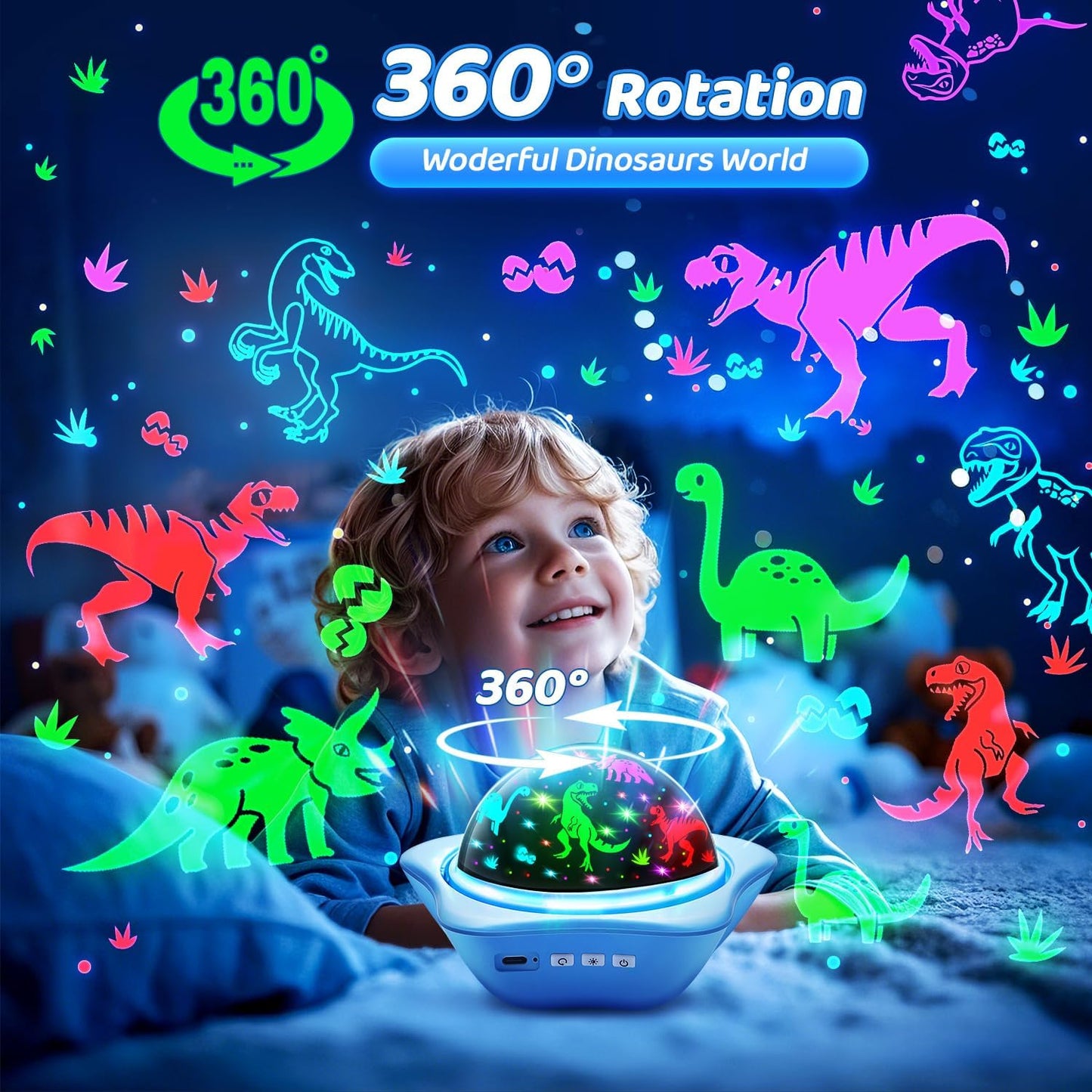 One Fire Night Light for Kids Toys,6 Films+78 Lighting Modes Star Projector,Rechargeable Night Light Projector,360°Rotion Star Lights for Bedroom Decor,Birthday Gifts for Kids Baby Sensory Toys Autism