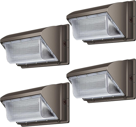 120W LED Wall Pack Light 18000LM 100-277V LED Security Flood Wall Mount Exterior Fixture IP65 Waterproof Commercial Industrial Building Outdoor Wallpack Lights for Barn,Yard,Garage 4 Pack