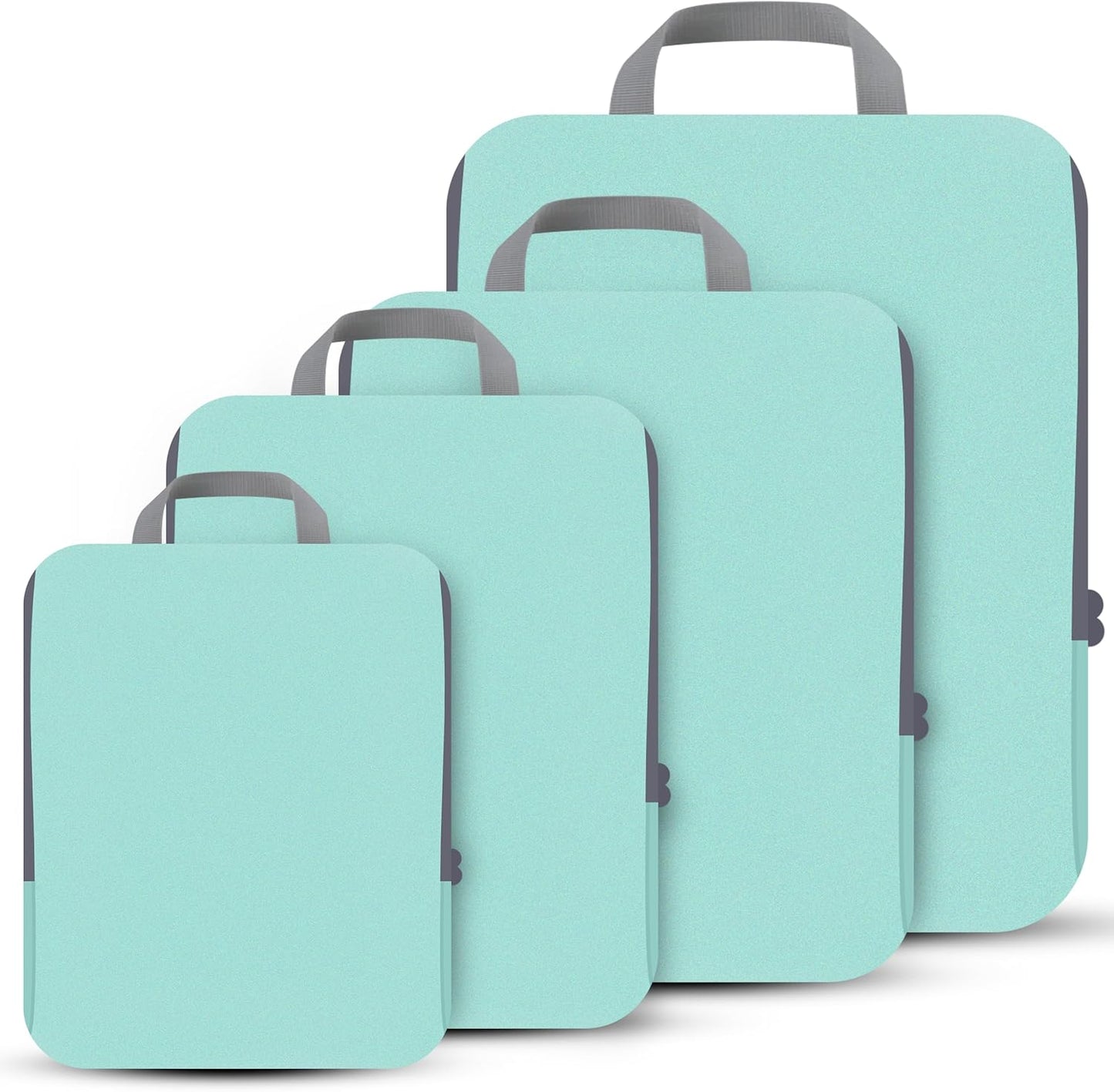 PANDA JOYS 4 Set Compression Packing Cubes Travel - Travel Accessories Expandable Packing Organizers for Carry On - Essentials Luggage Bags - Light Teal