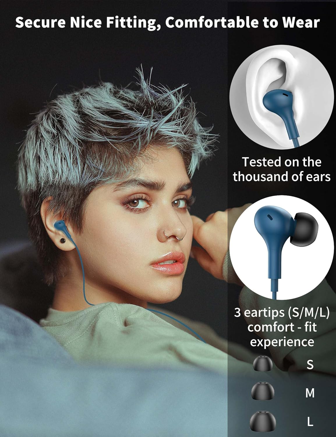 USB C Headphone for Samsung S26 S25 FE S24 A16 A17 Wired Earbuds Magnetic in-Ear Type C Earphone with Microphone Volume Control Bass Stereo Noise Canceling for iPhone 17 Pro Max 16 16e 15 Pixel 10a 9a