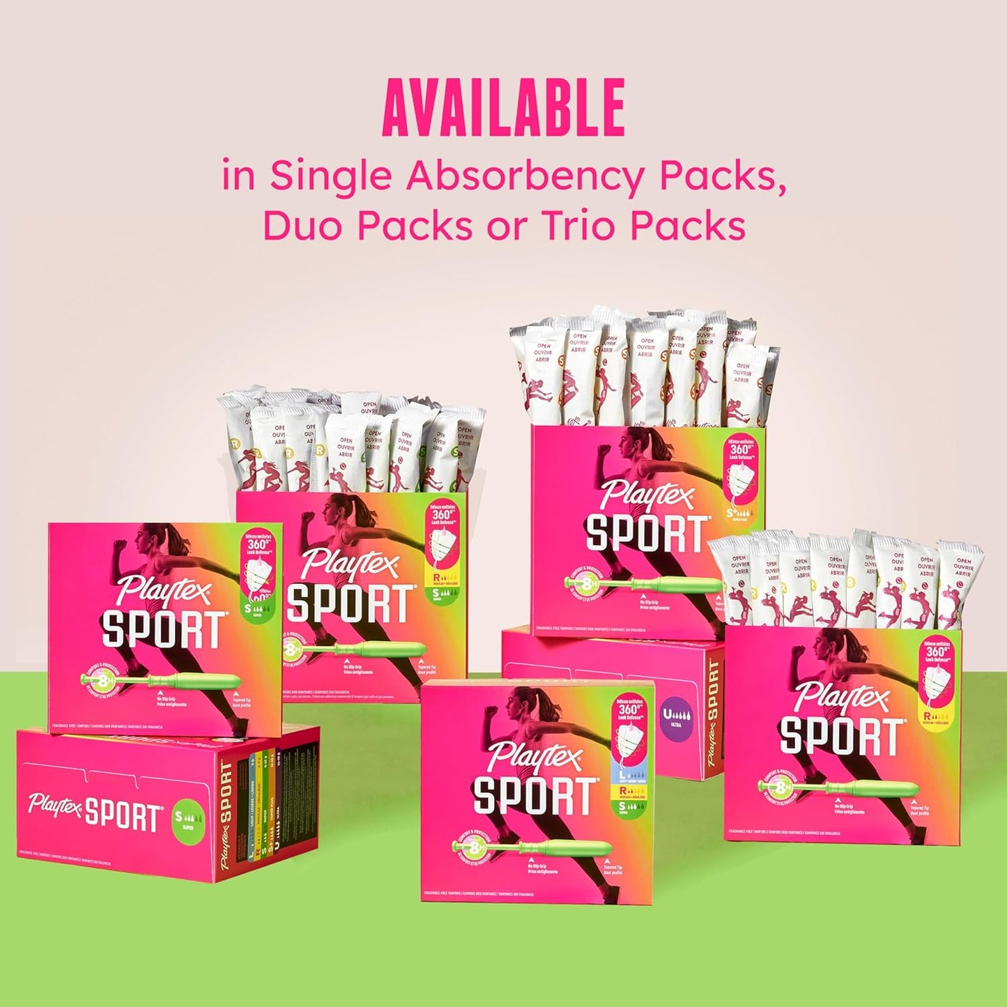 Playtex Sport Tampons Super Absorbency, Fragrance-Free - 48ct | Super Tampons for Women, Feminine Care, Playtex Tampon with 360 Leak Defense