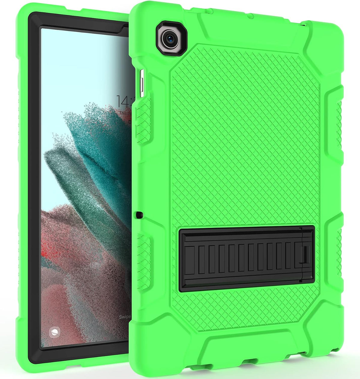 Galaxy Tab A8 10.5 Case with Kickstand, Hybrid Shockproof Rugged Cover for Samsung A8 Tablet Case 10.5 Inch (SM-X200/X205/X207), Green+Black