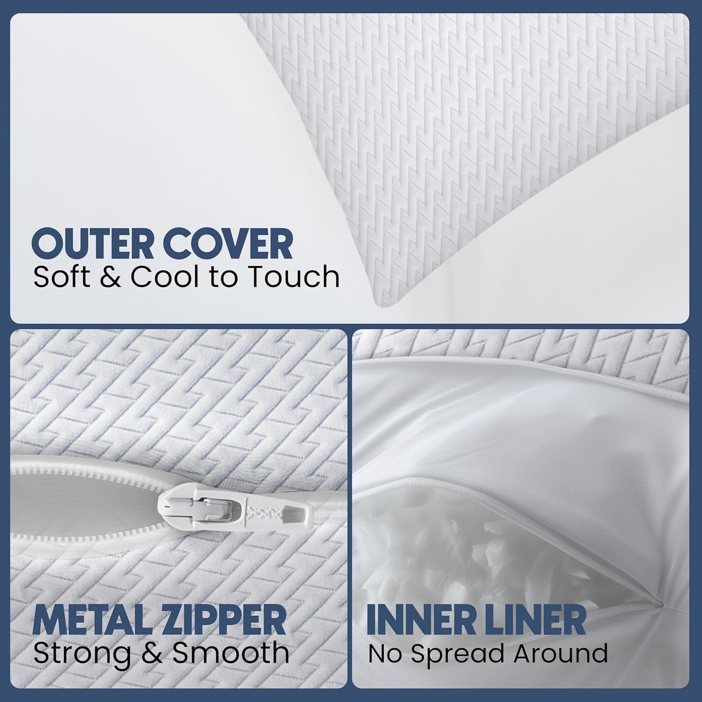 Utopia Bedding Shredded Memory Foam Pillows (Queen), Cooling Adjustable Bed Pillows for Sleeping with Washable Pillow Case, Back, Stomach and Side Sleeper Pillow, Plush and Supportive (1 Pack)