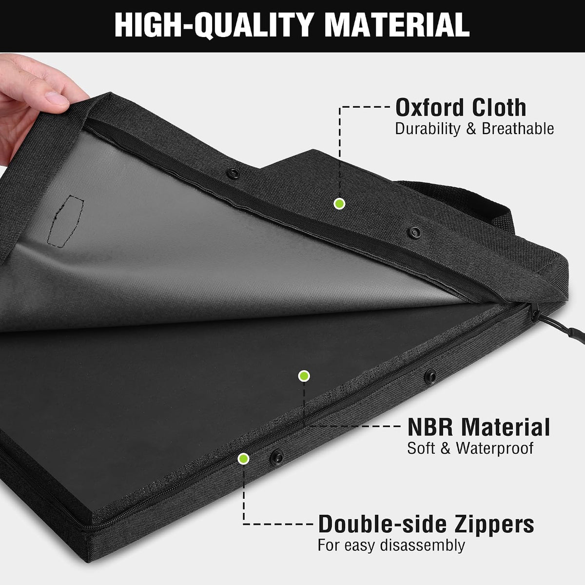 WORKPRO 17" Kneeling Pad with Removable Cover, Black