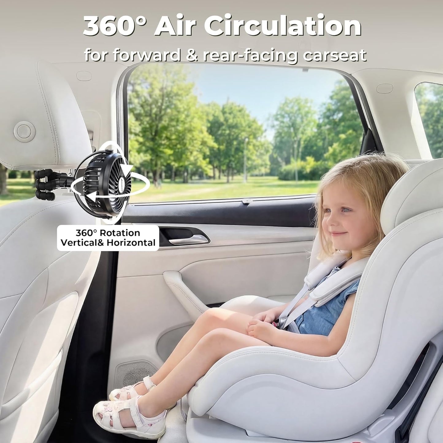 AMACOOL Battery Operated Stroller Fan, Baby Travel Essentials for Beach Disney, Newborn Boy & Girl Showers Gifts Registry Search, Rechargeable Clip On Fan for Car Seat Wagon Crib Bike Treadmill