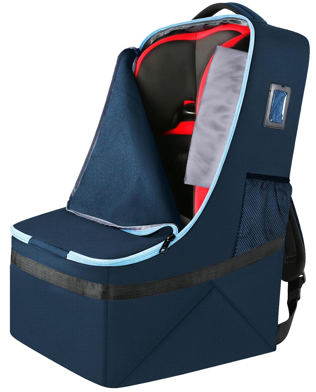 YOREPEK Car Seat Travel Bag, Padded Car Seats Backpack for Air Travel, Heavy Duty Carseat Travel Bag for Airplane, Airport Gate Check Bag (Red)