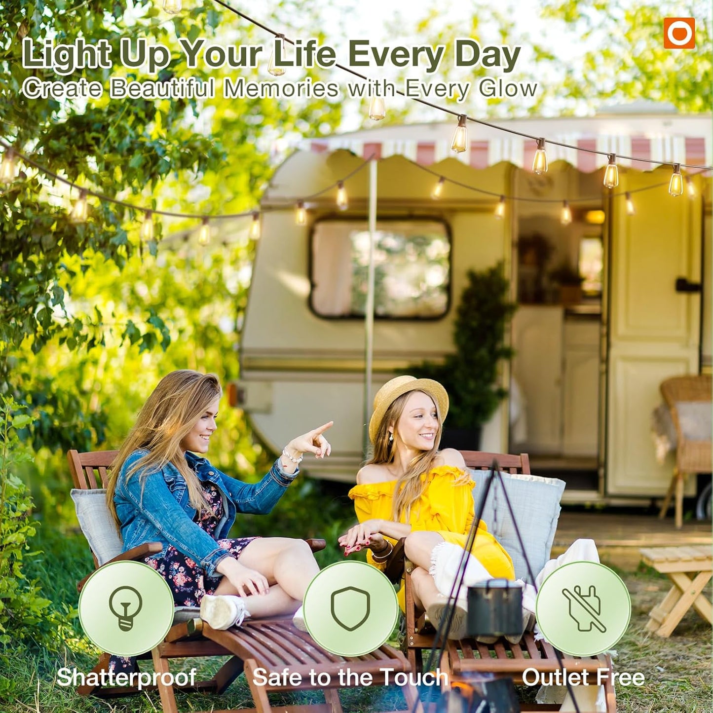 addlon 52(48+4) FT Solar String Lights Waterproof,Patio Lights Solar Powered with Remote & USB Port 16+1 LED Shatterproof Bulbs 3 Light Modes, Dimmable Solar Light for Camping Backyard Garden