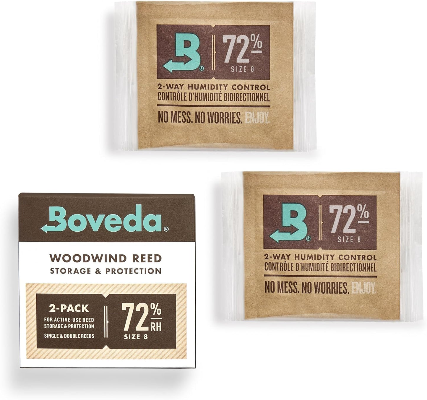 Boveda 84% Two-Way Humidity Control Packs for Woodwind Reeds – Size 8, 10 Pack – Moisture Absorbers – Protects Against Drying & Splitting – Individually Wrapped Reed Humidifiers for Day-of Performance