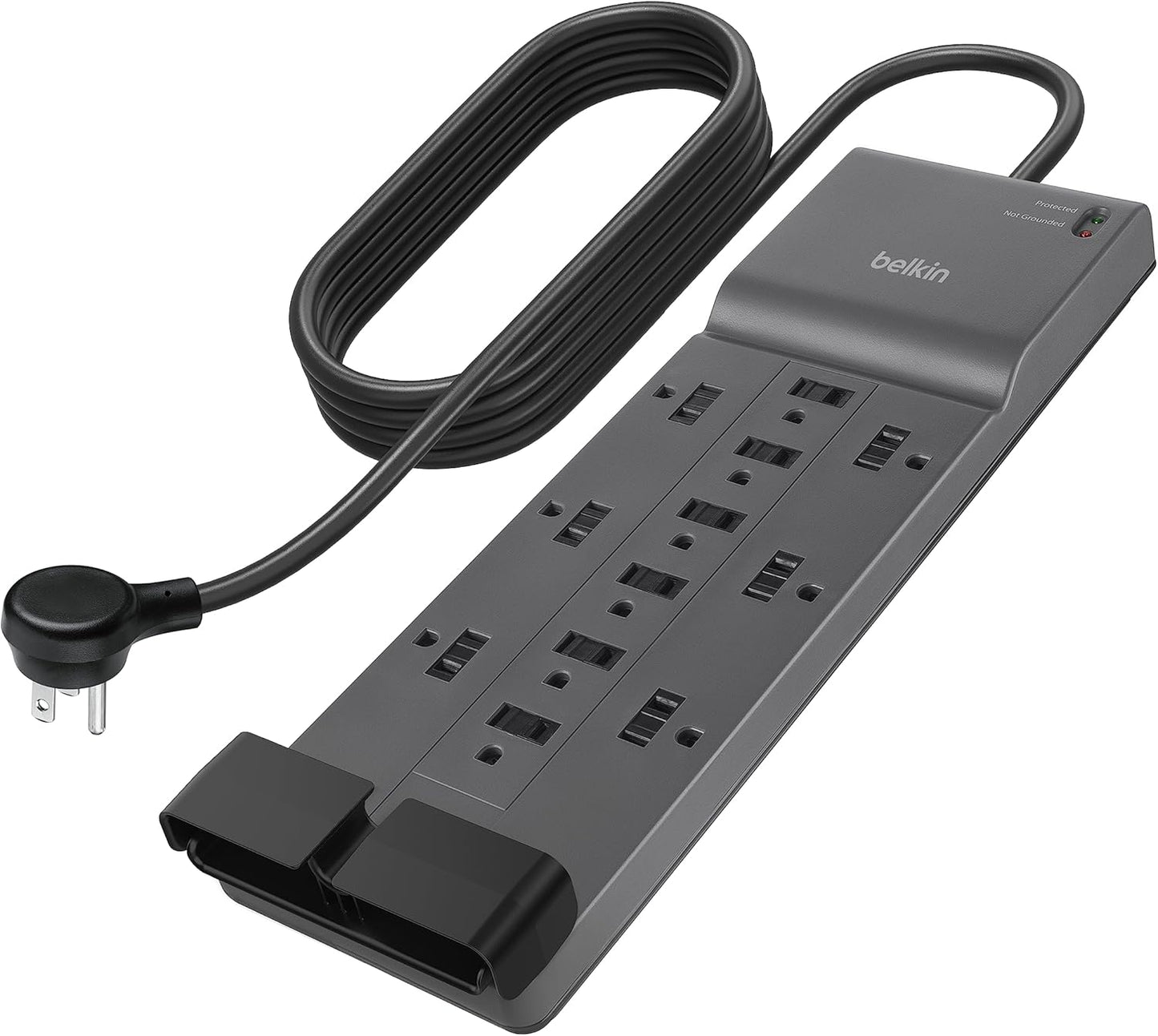 Belkin 12-Outlet Surge Protector Power Strip w/ 12 AC Outlets & 8ft Flat Plug, UL-Listed Heavy-Duty Extension Cord for Home, Office, Travel, Computer, Laptop, Charger - 3,780 Joules of Protection