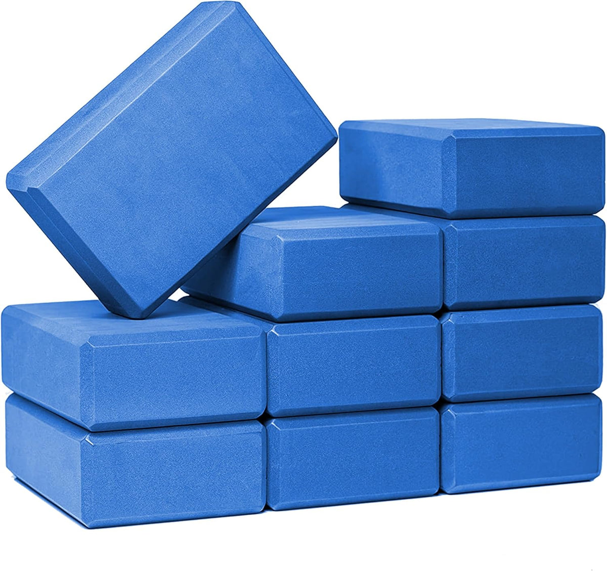 3in Yoga Blocks Bulk, 10 Pack, 3x6x9in | Bulk Workout Brick for Stretching, Pilates, and Workout, Firm and Supportive Exercise Blocks for Home, Schools, and Studios