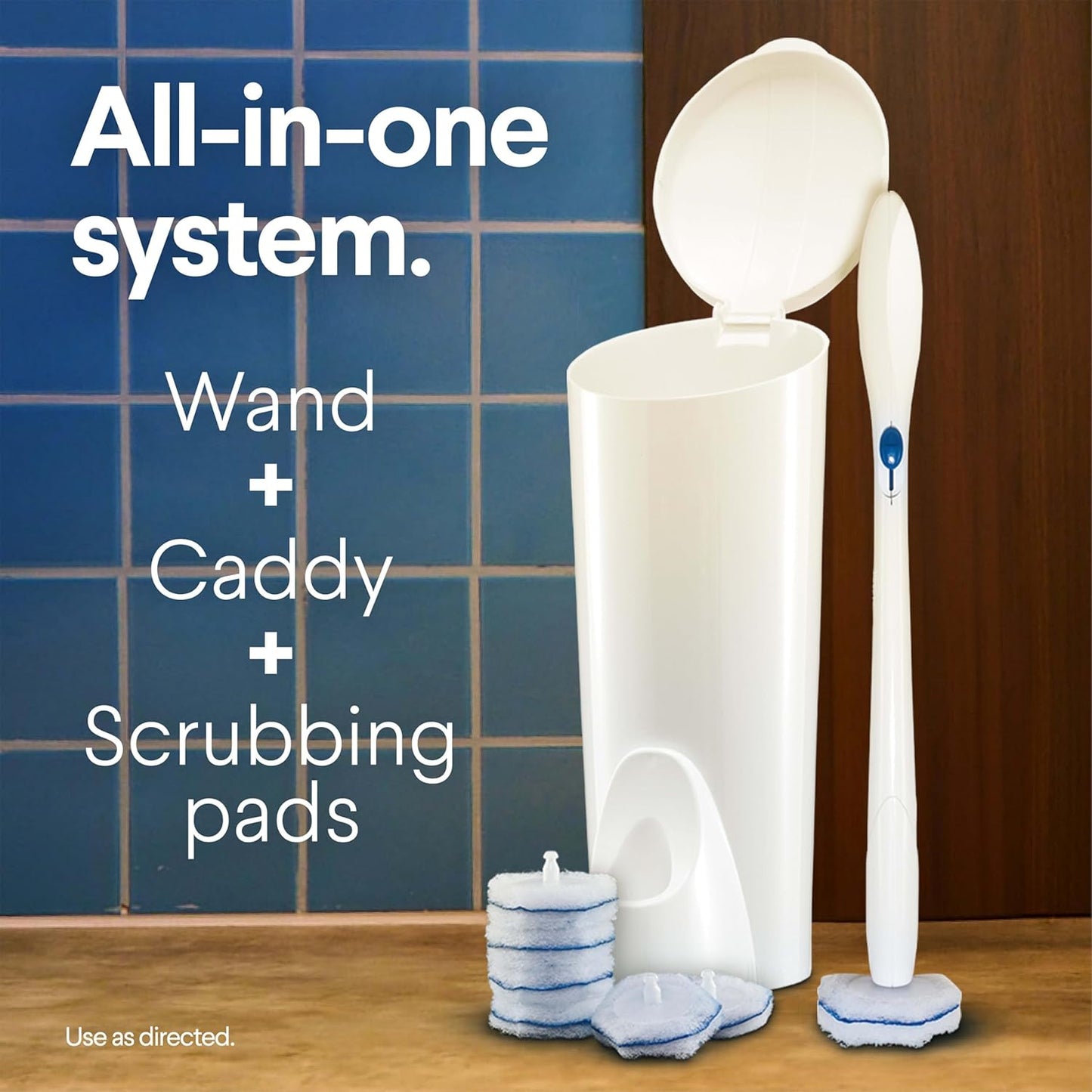 Clorox ToiletWand Disposable Toilet Cleaning System, Kills 99.9% of Germs and Viruses, Wand, Caddy and 6 Refill Heads