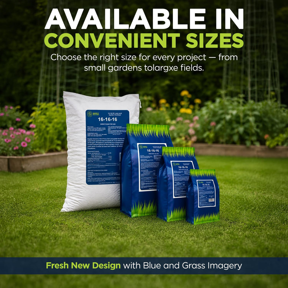 Supply Solutions 16-16-16 Complete Lawn & Garden All Purpose Granular Fertilizer - The Ultimate Plant Food for Lush Greenery & Vibrant Blooms - for All Plants, Vegetables, Fruits, and Berries - 10lbs