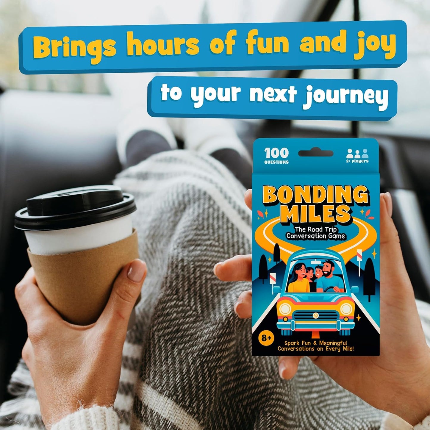 WELL BALANCED Bonding Miles – Road Trip Conversation Card Game for Kids, Teens & Adults, Car Game, Travel Essentials