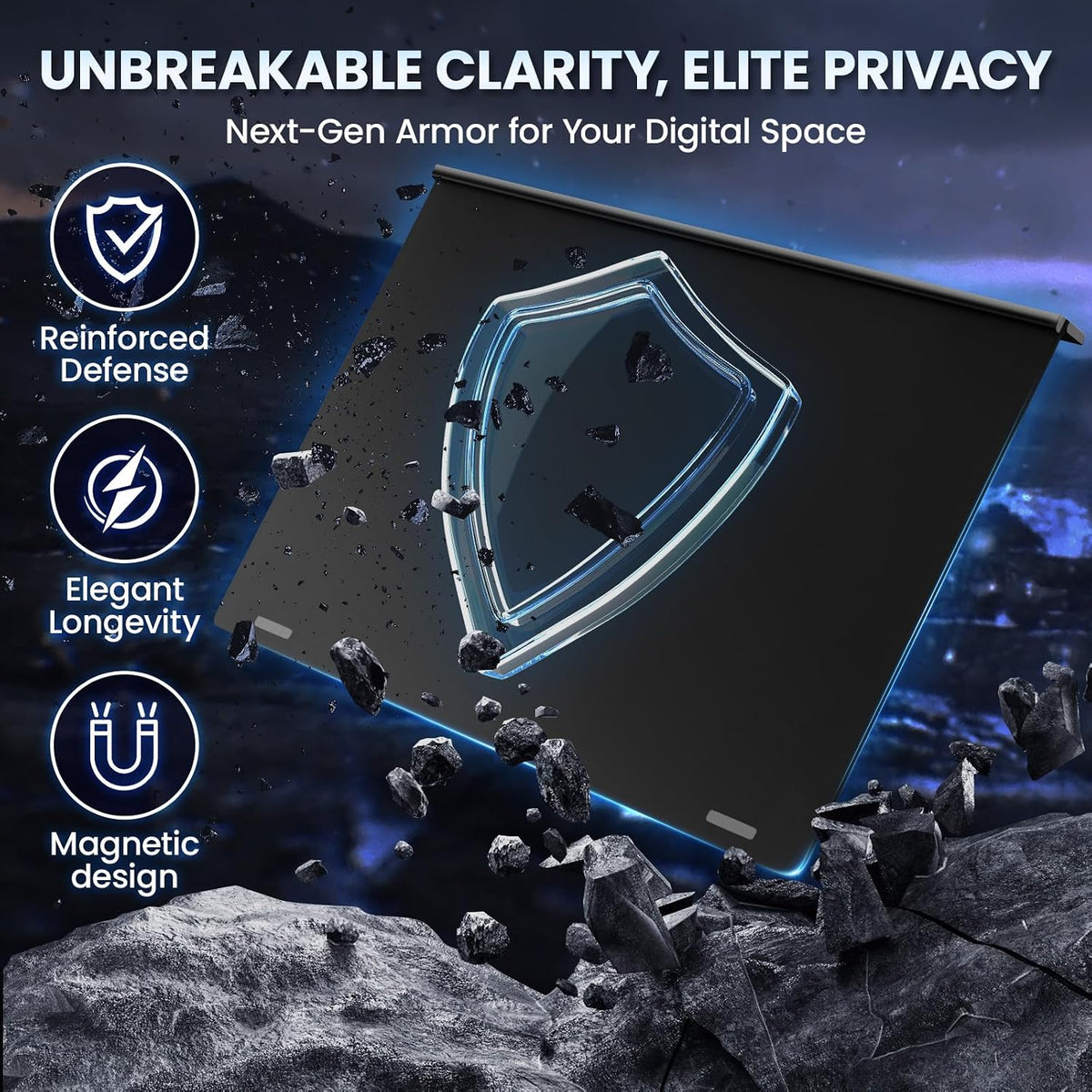 Magnetic Privacy Screen for 32 Inch Flat Computer Monitor 16:9 Aspect Ratio,32in Removable Anti Glare Filter,Blue Light Blocking Privacy Shield Eye Protection,Hanging Anti Spy Desktop PC Protector