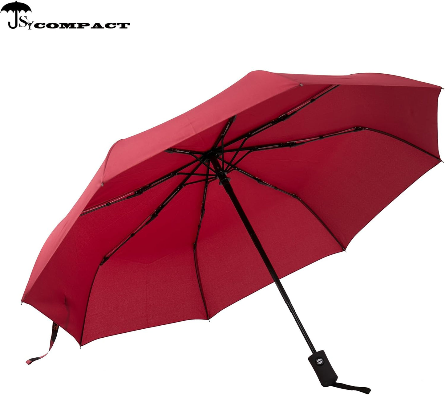 SY COMPACT Travel Umbrella - Windproof Automatic Compact Umbrella for Rain, Lightest 8-Rib, Small, Strong & Portable, Durable Grip, Fits Backpack & Car, Factory Direct (UV Available)