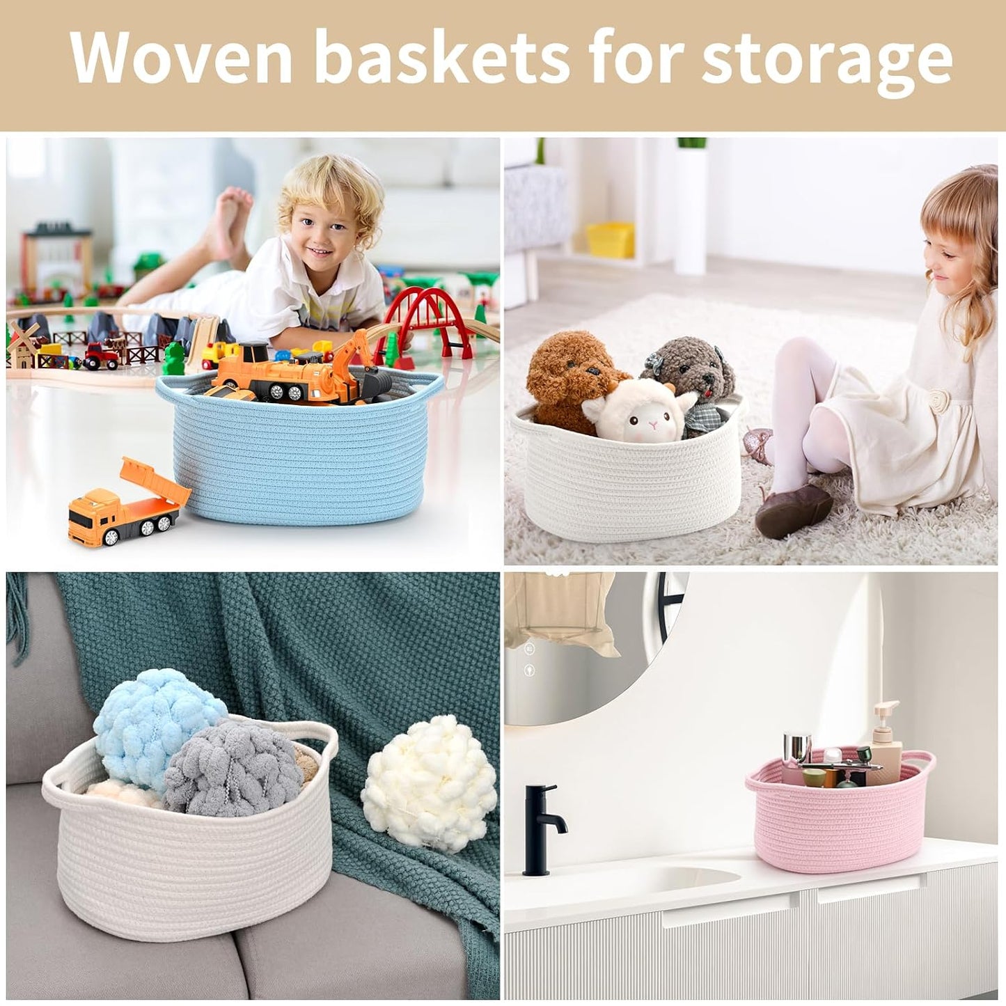 Happyiren Cute Woven Storage Basket – Hunter Green Empty Gift Burr Basket | Great for Halloween, Thanksgiving, Christmas, Birthday, Holiday Gifts; Eco-Friendly Organizer Bin for Nursery, Plants