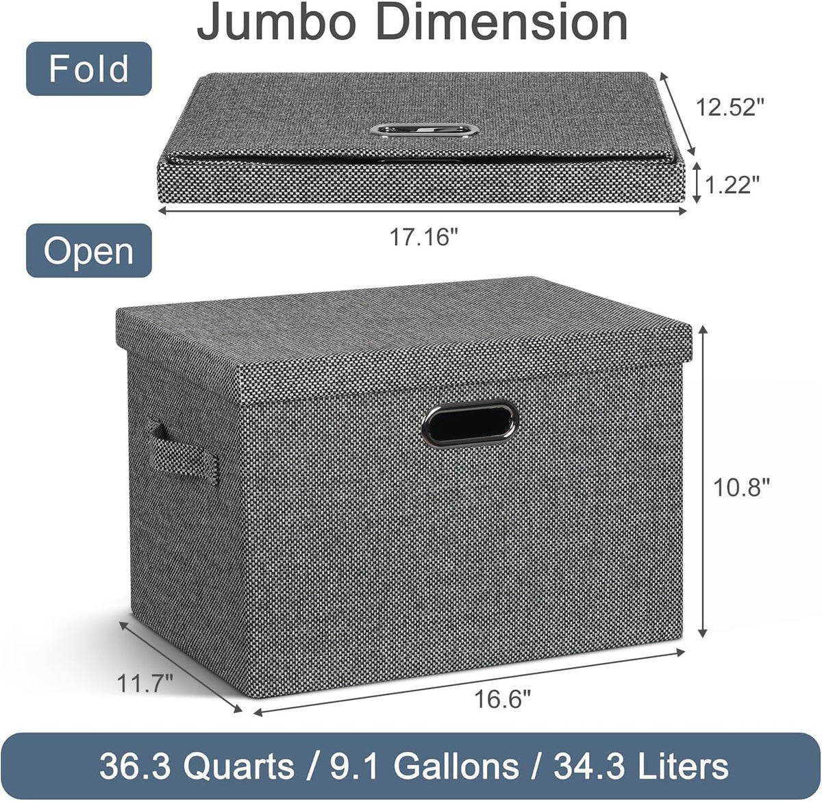 Storage Bins with Lids Fabric Closet Organizers Cubes Office Organization