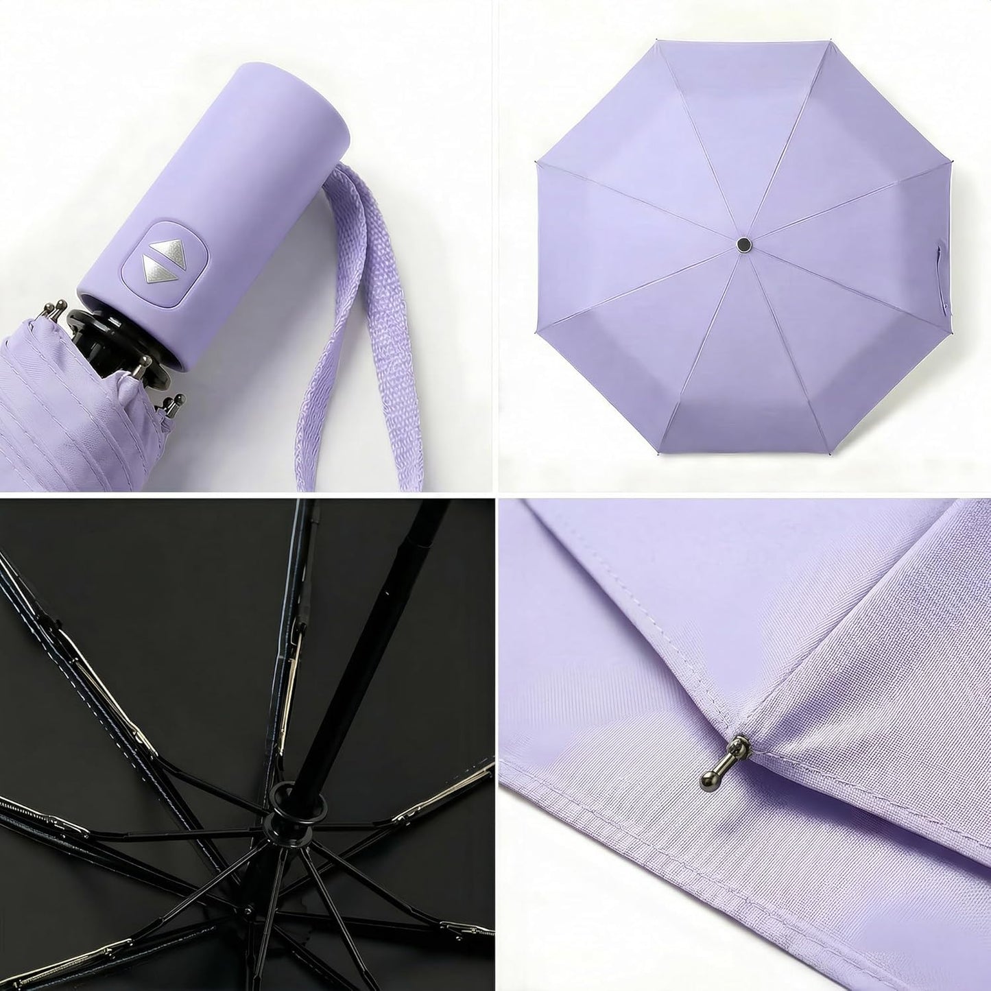 BAODINI Small UV Protection Travel Umbrella Compact for Rain and Sun UPF 50+ Windproof Portable 42 inch Umbrella for Women and Men