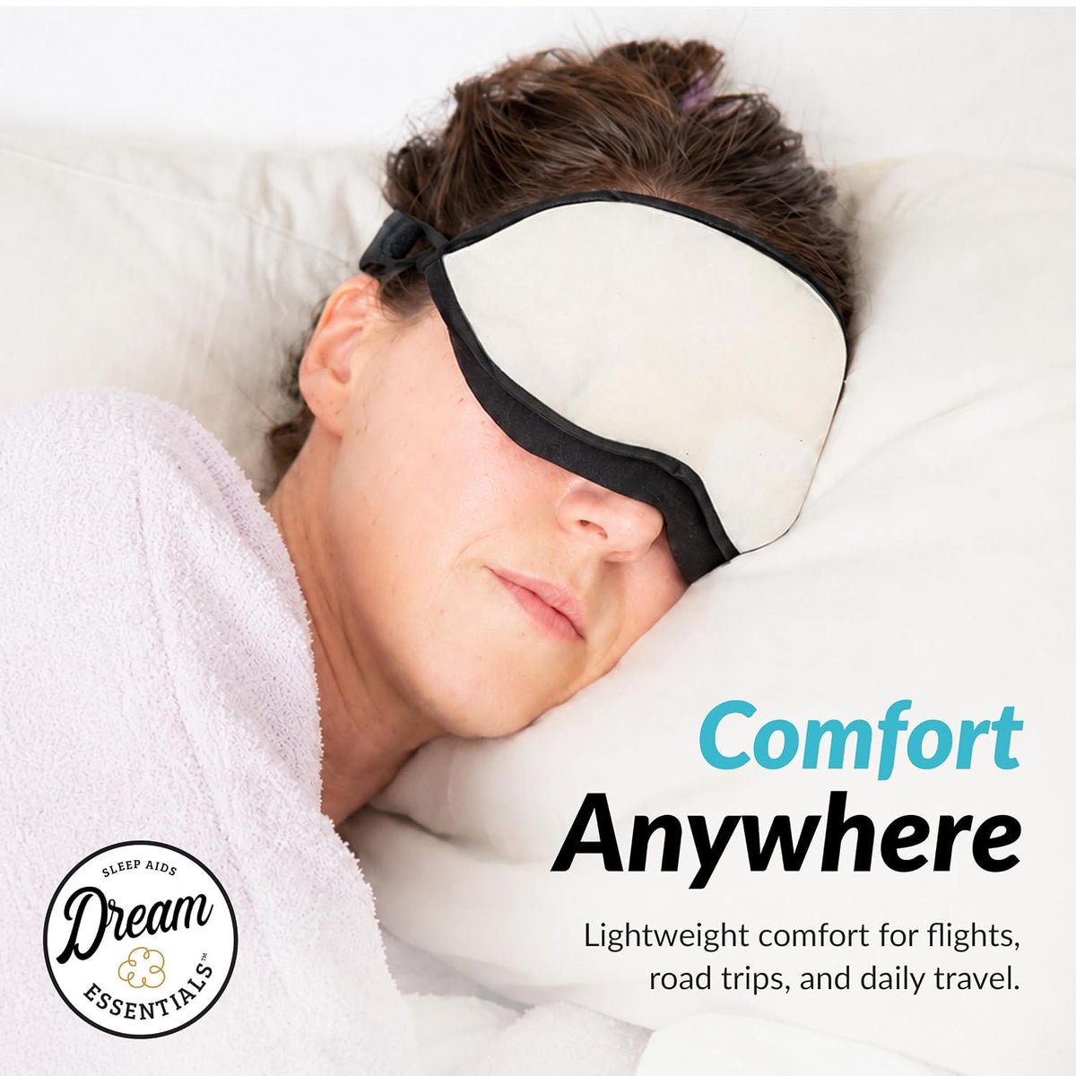 Organic Cotton Sleep Mask | Natural Cotton - Light Blocking Eye Cover USA