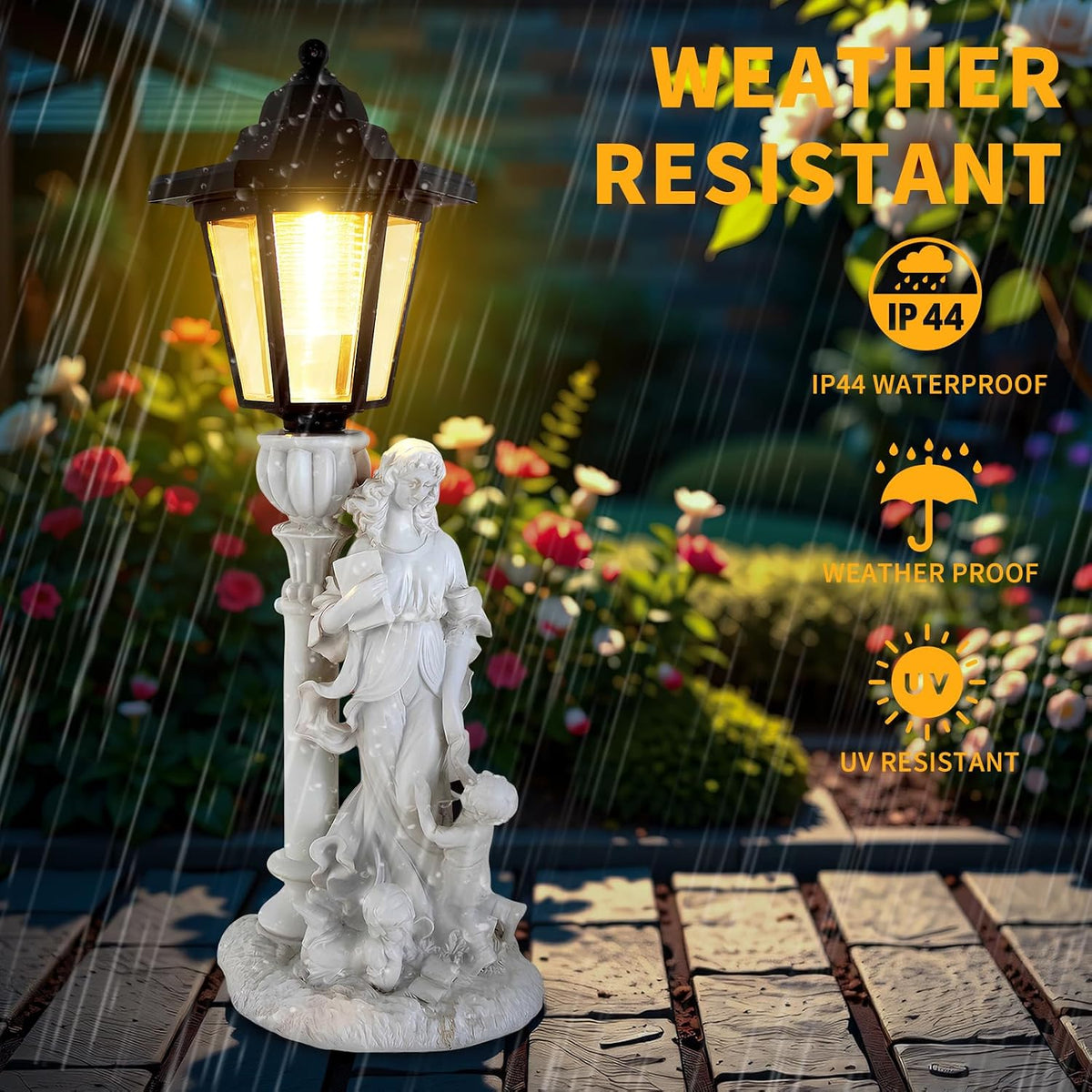 Solar Motherly Love Garden Decor, Outdoor Statues with Lantern