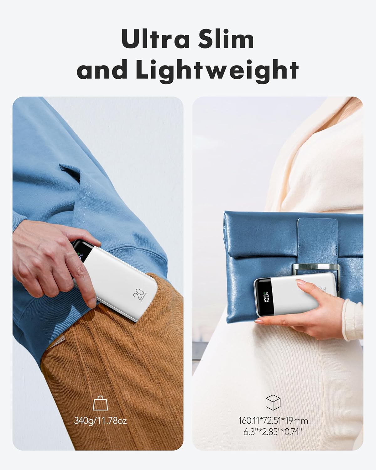 charmast Portable Charger Built-in Cables, 20000mAh Power Bank 6-Output