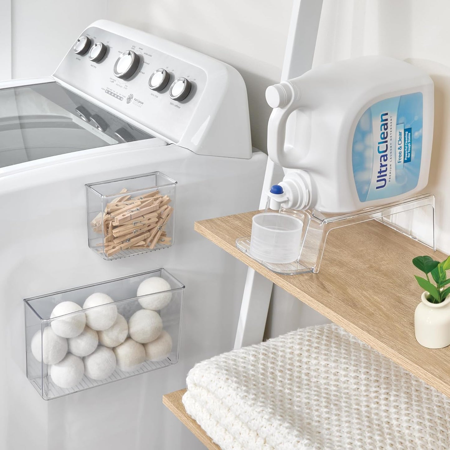 iDesign Laundry Detergent Holder, Liquid Detergent Stand for Laundry Room Organization, Clear