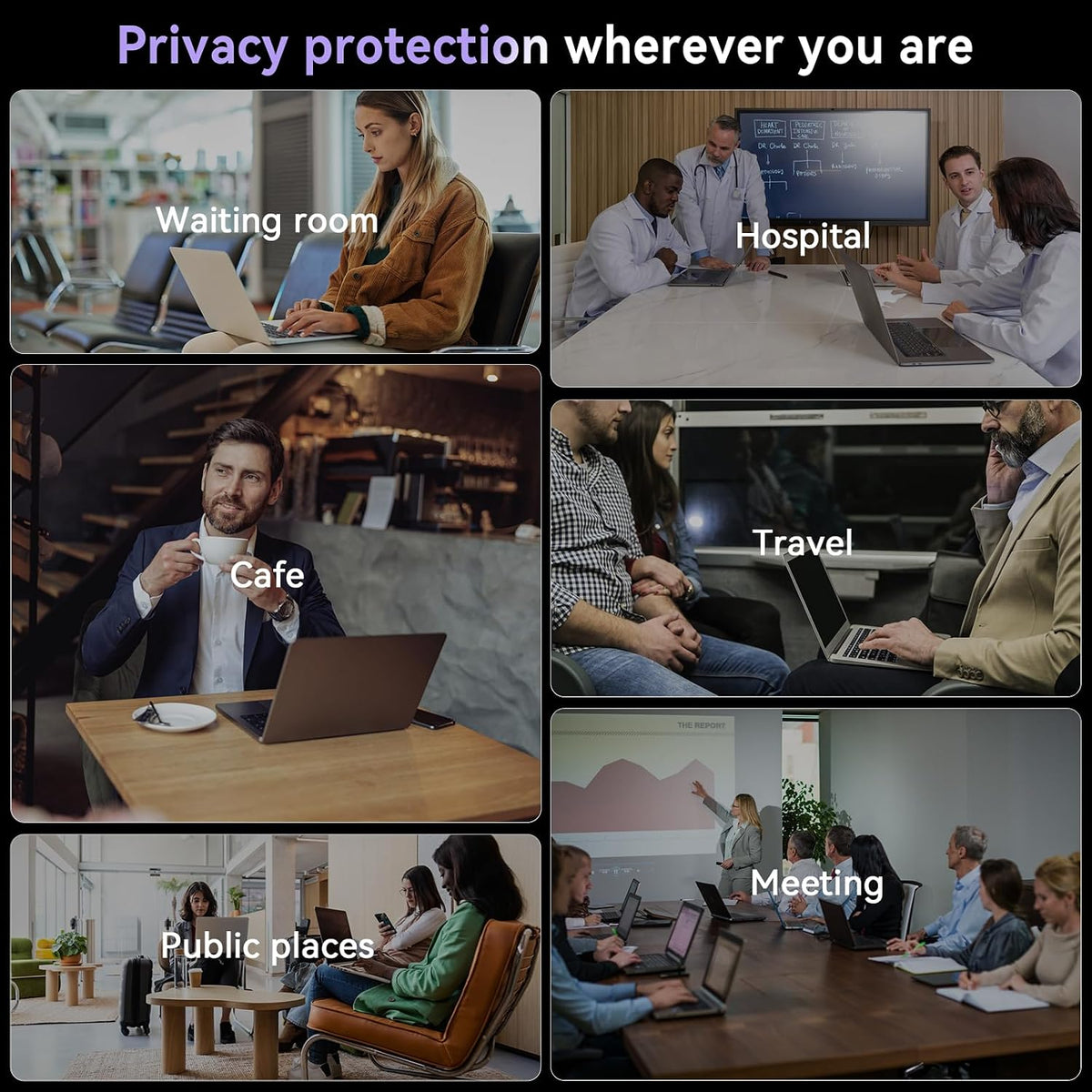 IPROKKO Magnetic Laptop Privacy Screen 15.6 Inch 16:9 Aspect Ratio