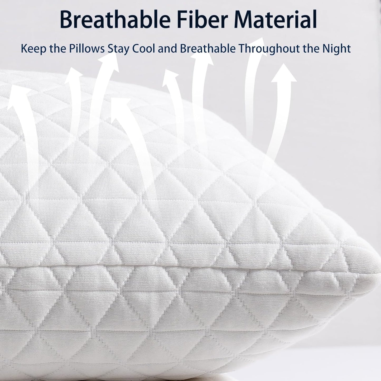 KEYOOHOME Shredded Memory Foam Pillows for Sleeping,Bed Pillows Queen Size Set of 2 Pack Cooling Adjustable,Good for Side and Back Sleeper with Washable Removable Cover