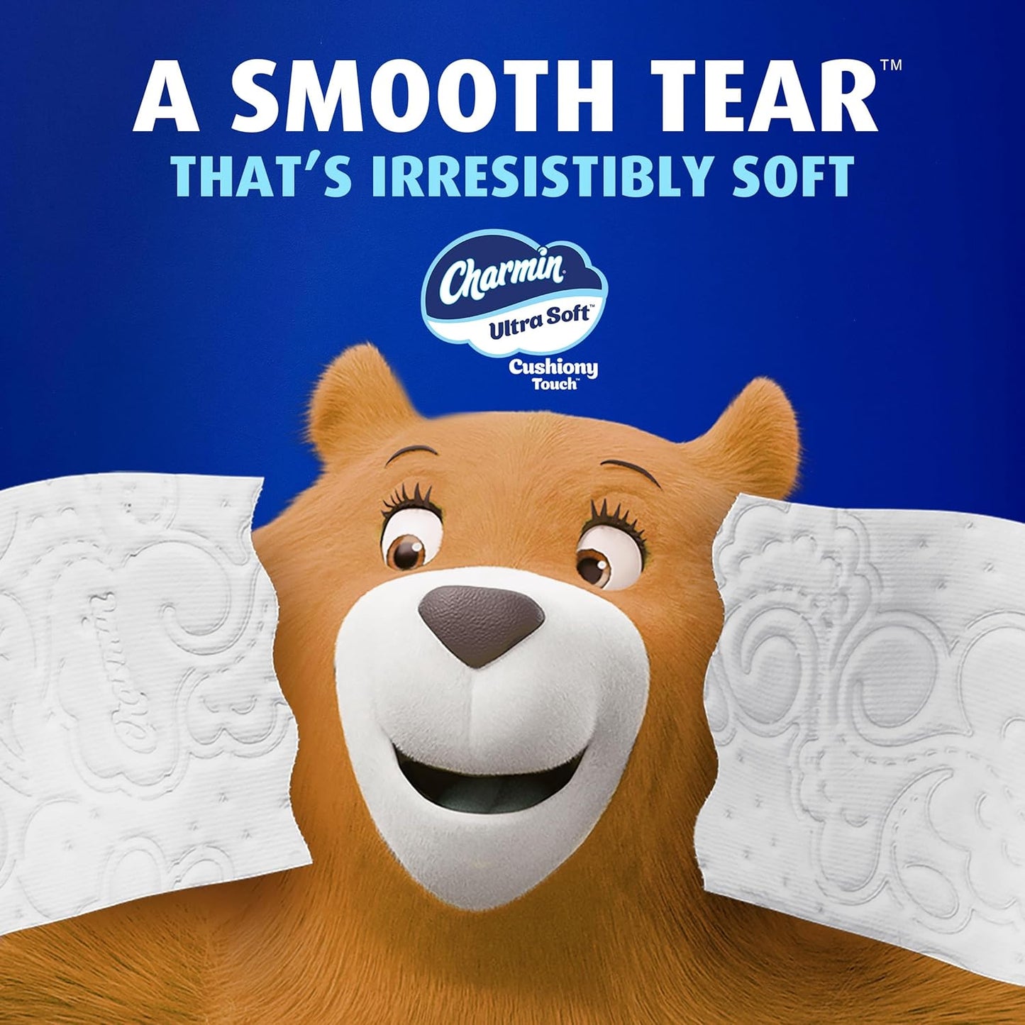 Charmin Ultra Soft Cushiony Touch 2-Ply Toilet Paper, 18 Family Mega Rolls = 90 Regular Rolls, White