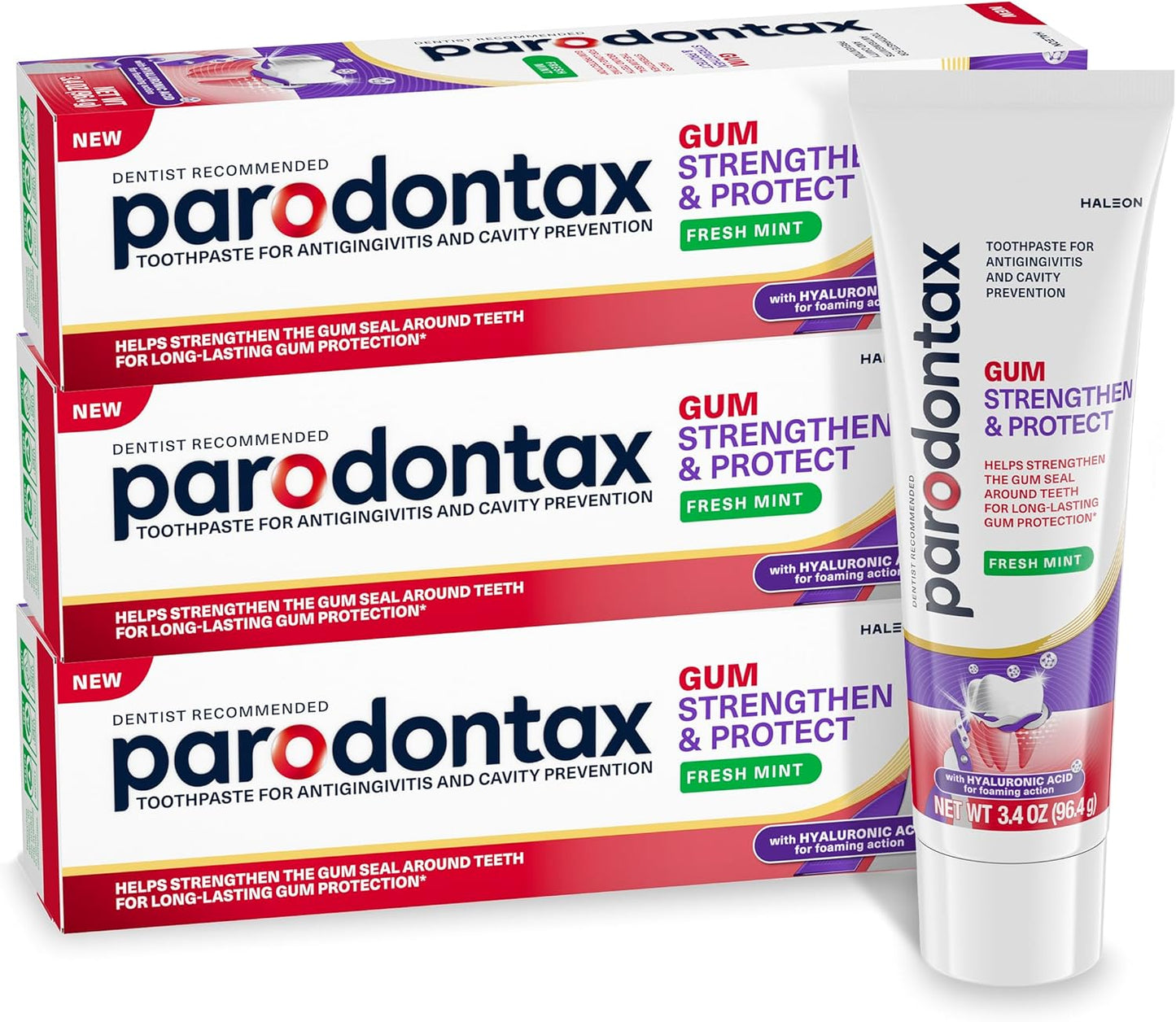 parodontax Gum Strengthen and Protect Fresh Mint Toothpaste, 3.4 oz (3 Pack)