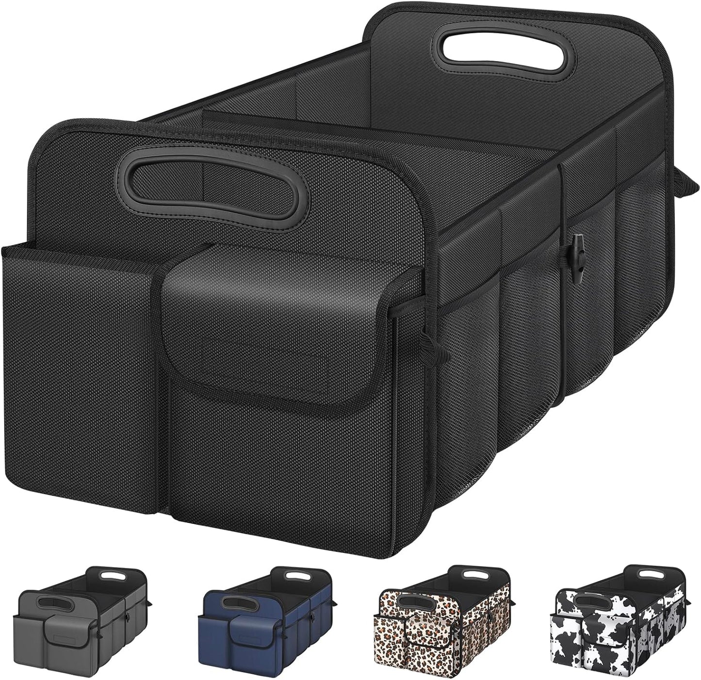 Femuar Car Trunk Organizer with Large Capacity Waterproof Car Accessories for Women & Men, Collapsible Trunk Organizer for Suv/Jeep/Sedan,Tools (Black, Standard)