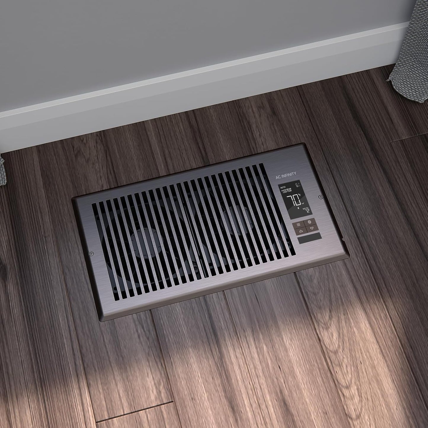 AC Infinity AIRTAP T4 Bronze, Register Booster Fan for 4” x 10” Vents, Thermostat Control Improves Heating & Cooling, Quiet 10-Speed Remote Control & Bluetooth App. ONLY FITS 4” x 10” Duct Openings