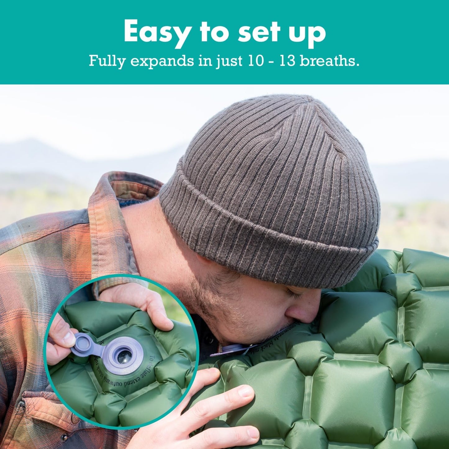 Sleepingo Ultralight Sleeping Mat - Inflatable & Compact Camping Air Mattress for Backpacking, Hiking- New