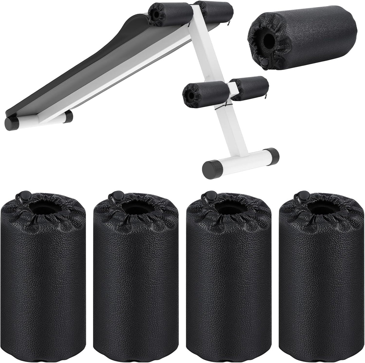 Hollowfly 4 Pcs Foam Roller Pads for Weight Bench, 7 x 3.5 x 0.8 Inches