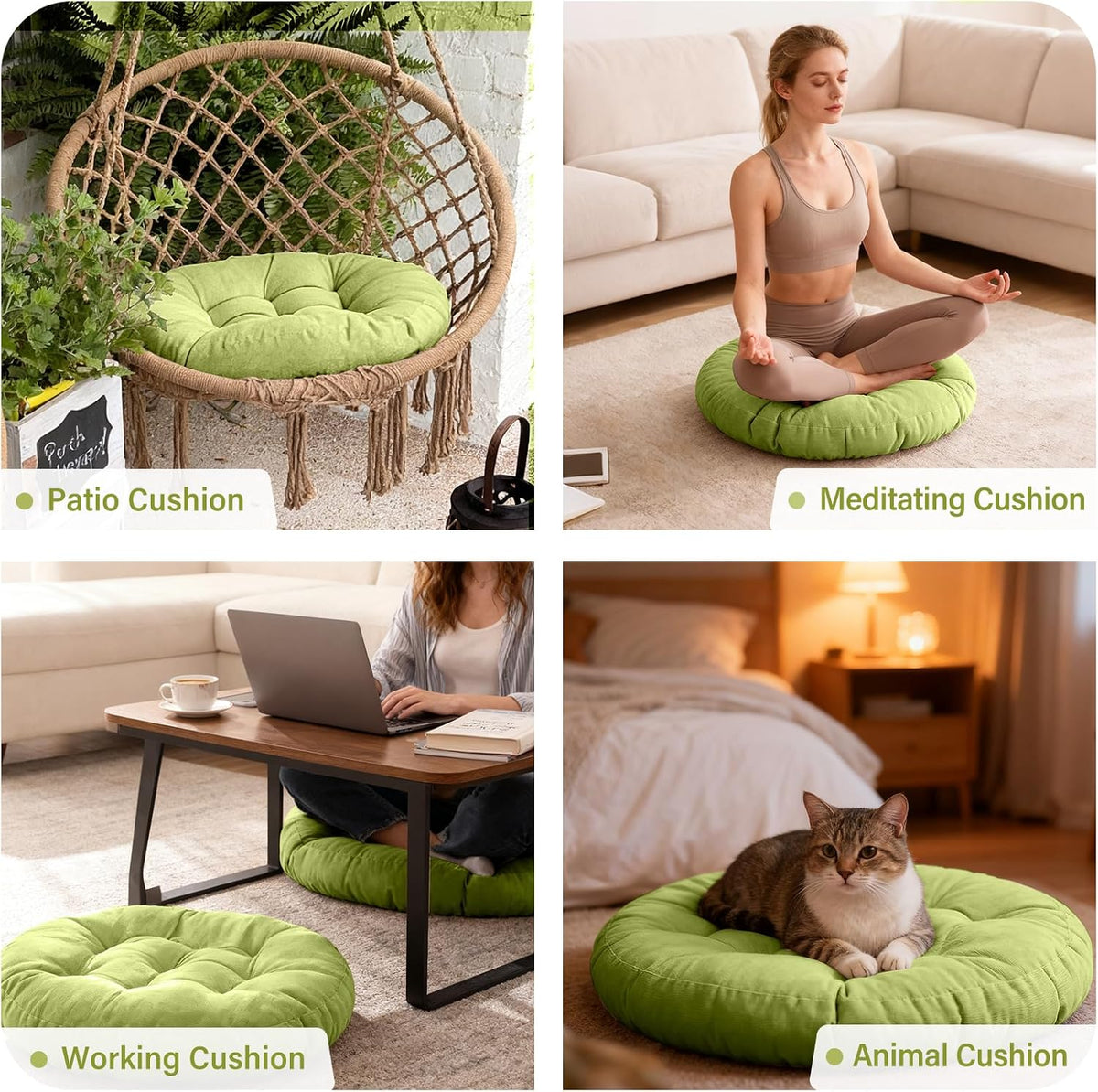 Tiita 22 Inch Floor Cushion - Round Outdoor Chair Cushion Pad with Corduroy