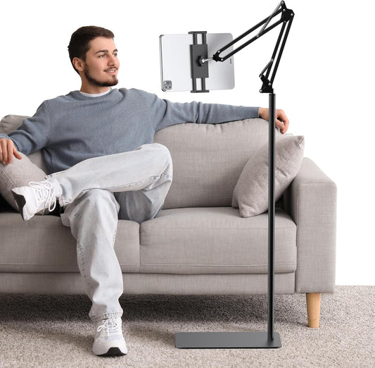 InnoGear Tablet Floor Stand, Overhead Bed Phone Stand Adjustable Holder Universal Floor Stand Compatible with iPhone iPad Pro Air Mini, Samsung Tab, Kindle, E-Readers (Large)
