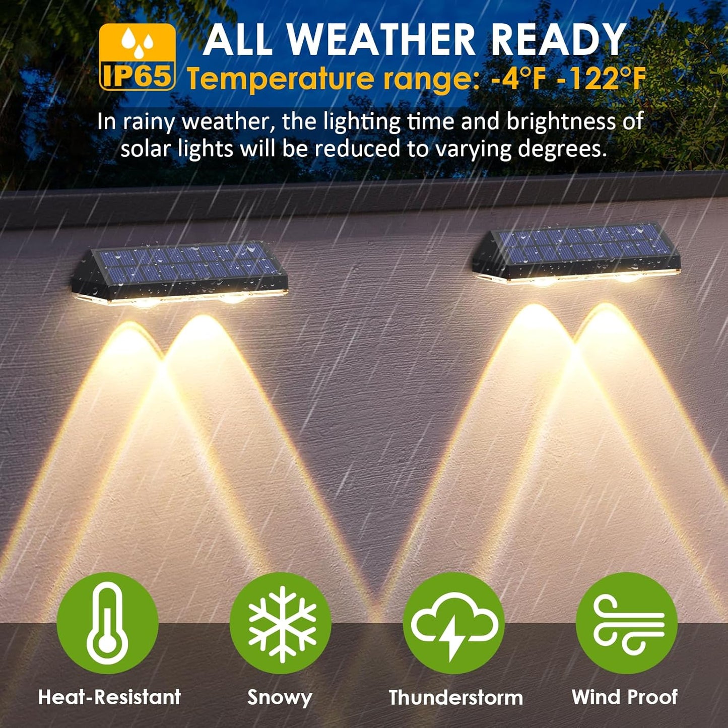 Solar Fence Lights Outdoor - 2700/4000/6000K 3 Mode, 8 Pack Solar Fence Lights Outdoor Waterproof LED, Fence Light Solar Powered for Outside, Backyard, Railing, Step, Patio,Wall and Home Improvement