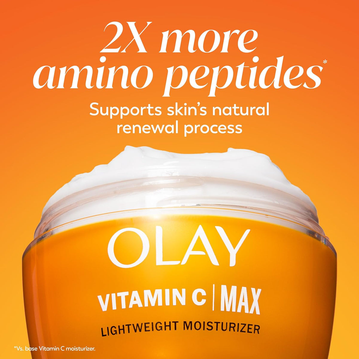 Olay, Vitamin C MAX Face Moisturizer, Brightening Cream for Women, Hydrating, Evens Tone, Dark Spot and Hyperpigmentation Reduction, Glowing Skin Care - Niaciniamide, Peptides, 1.7 Ounce