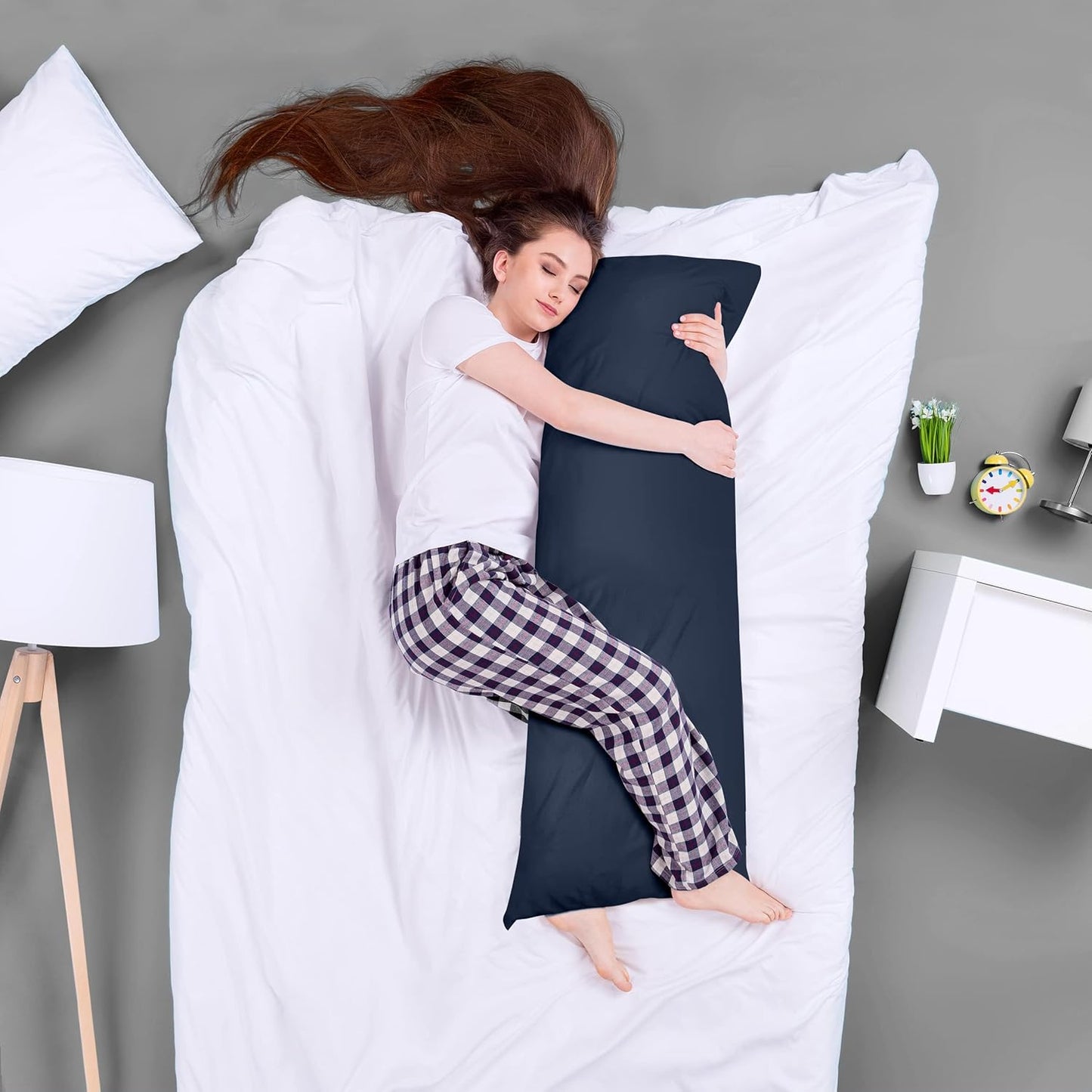 Utopia Bedding Full Body Pillow for Adults (Navy, 20 x 54 Inch), Long Pillow Insert for Sleeping, Ideal for Side Sleepers