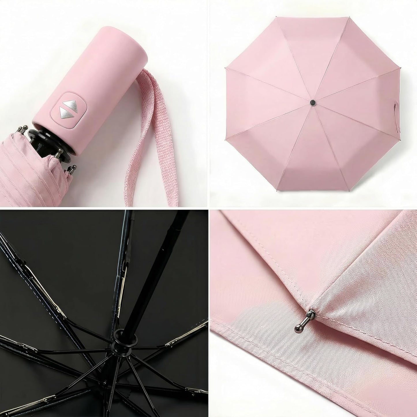 BAODINI Small UV Protection Travel Umbrella Compact for Rain and Sun UPF 50+ Windproof Portable 42 inch Umbrella for Women and Men
