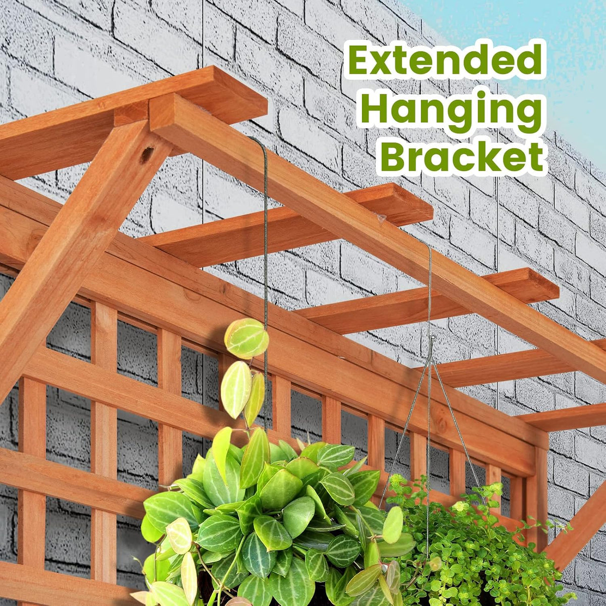 HAPPYGRILL 72.5" Raised Garden Bed with Trellis & Planter Box