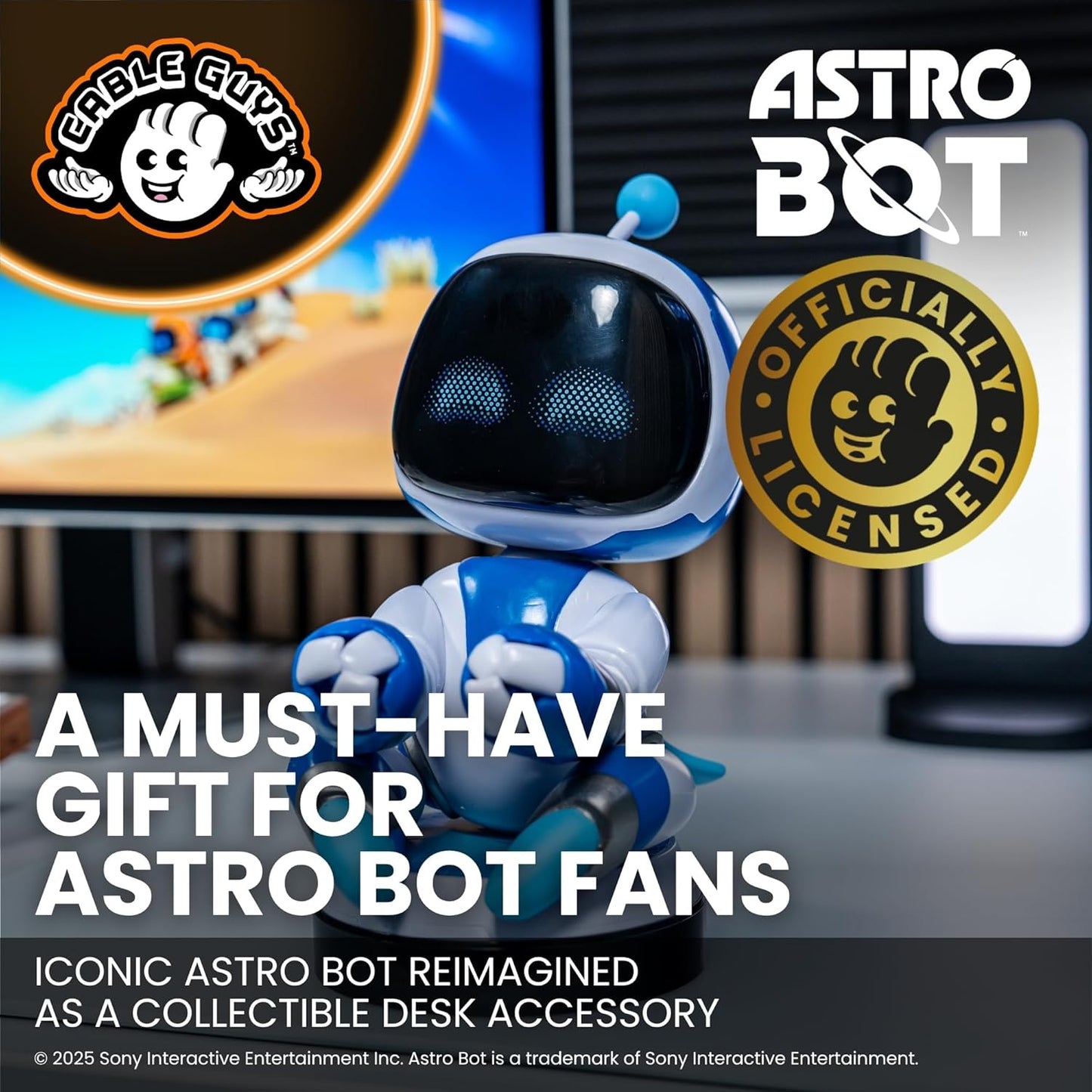 Cableguys Astro Bot Controller Holder & Phone Stand - Gaming Setup Accessories for Desk and Game Room, Controller Stand Compatible with Xbox, PlayStation & Most Standard Game Controllers