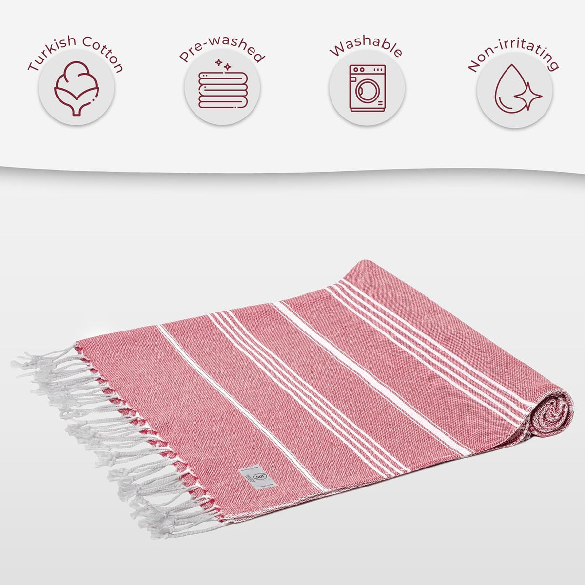 Ossano Cute Beach Towel - Quick Dry & Sand Free, Oversized (39" x 71"), Versatile, Perfect as Yoga Mat, Pool Towel, Turkish Towel, or Picnic Blanket - Coral
