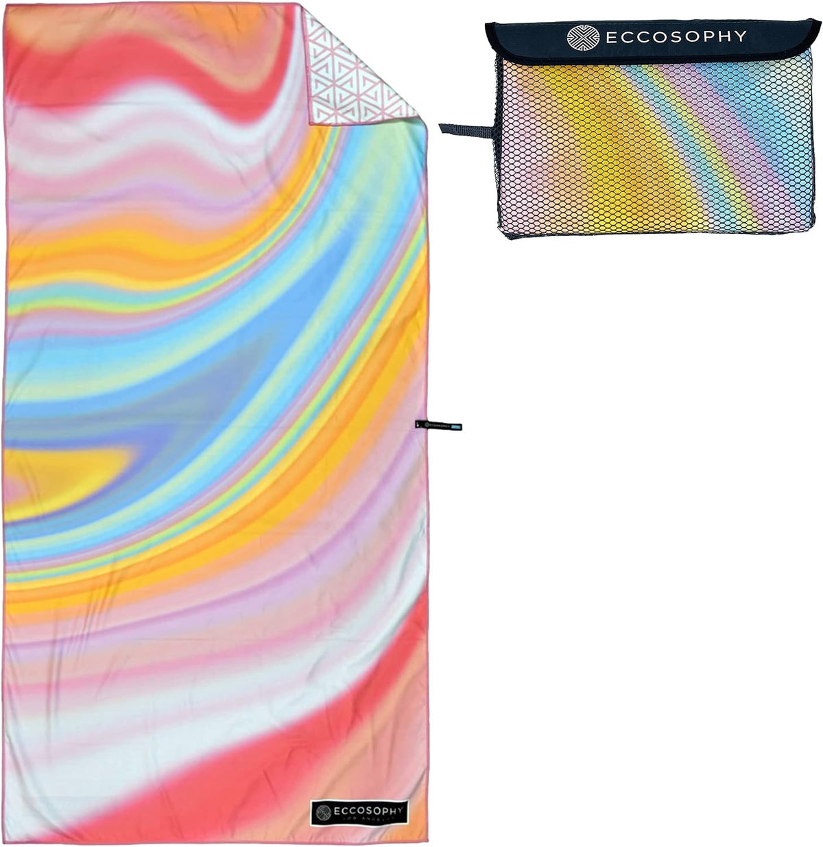 ECCOSOPHY Microfiber Beach Towel - Quick Dry, Sand Free and Oversized 71x35